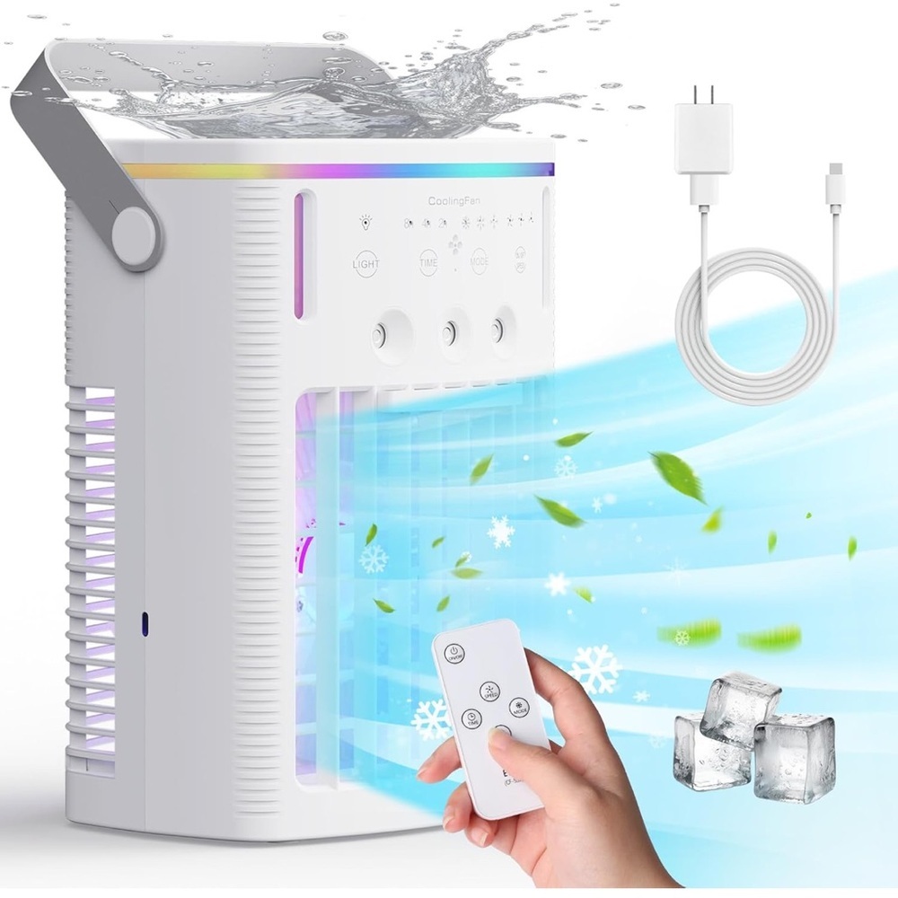 Portable White Air Cooler with Remote